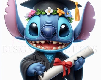 Stitch Graduation PNG great for Sublimation