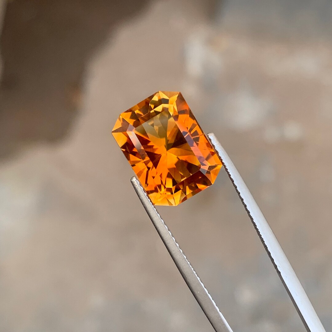6.70 Cts Faceted Mandarin Citrine Loose Mandarin Citrine Etsy