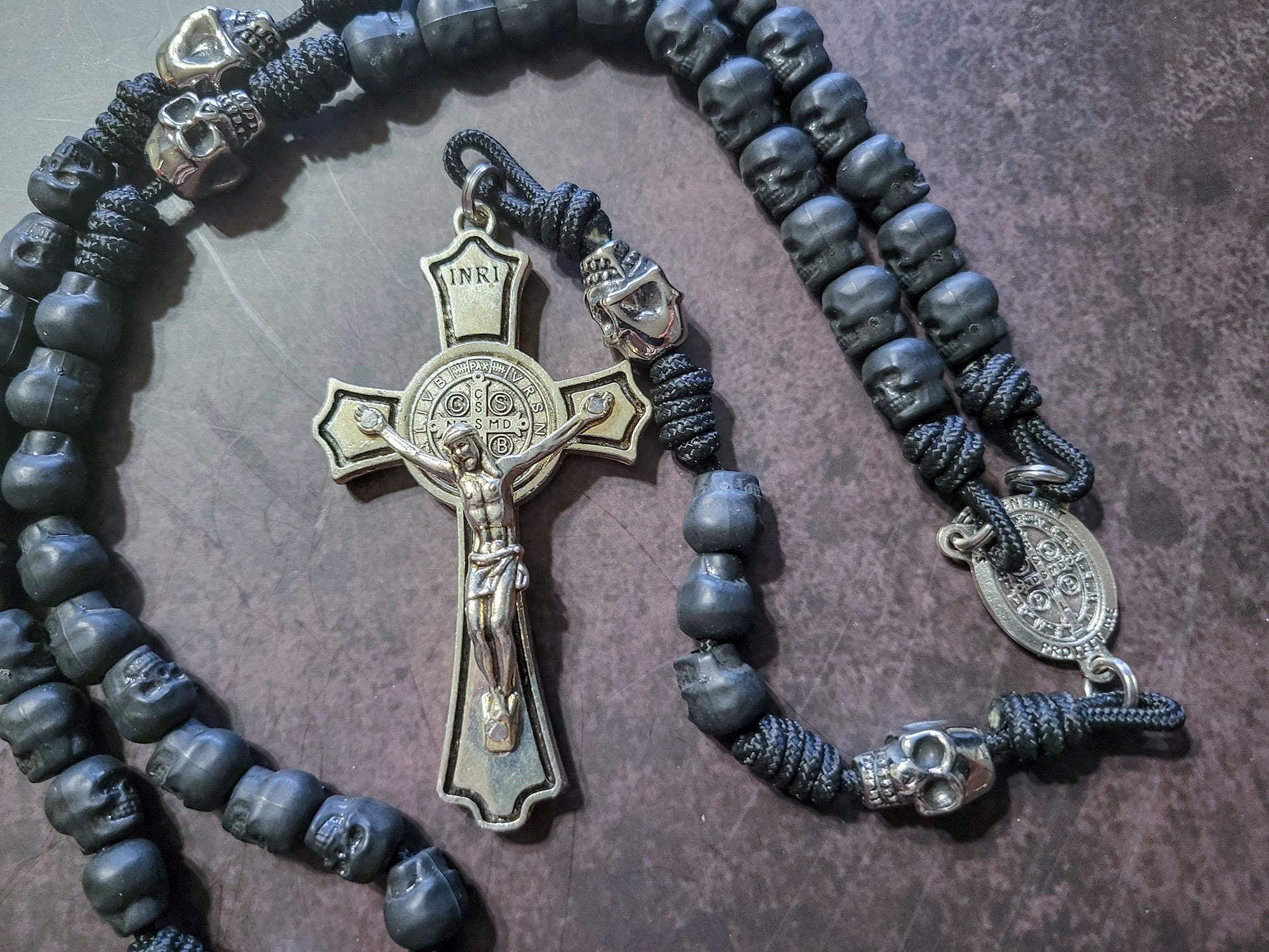 Indestructible Memento Mori Rosary - Handmade - Black on Black - Etsy