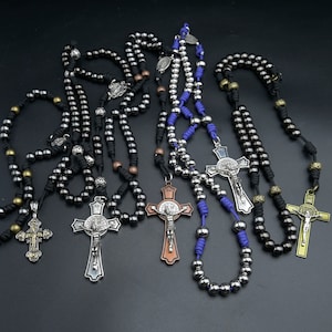 Customize your own Indestructible Rosary - Heavy-duty Metal beads, large crucifixes, your own colors