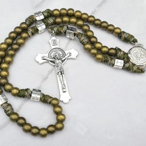 Indestructible Rosary - Thick Military Cord - Solid metal beads - Handmade