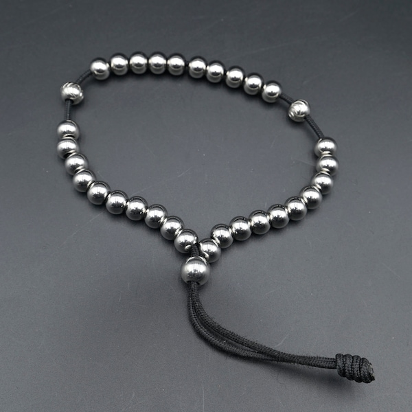 Chapelet indestructible - Begleri, Worry Beads - Perles en acier inoxydable - Chapelet de 3 décennies