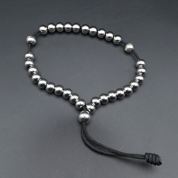 Unzerstörbarer Rosenkranz - Begleri, Worry Beads - Edelstahl Perlen - 3 Jahrzehnte Rosenkranz