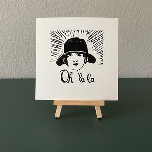 Linoldruck "Oh la la" - handgefertigt
