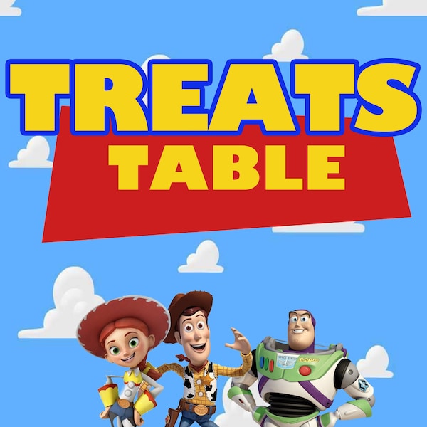 Treats Table Sign - Toy Story Baby Shower - Its A Boy Story - Baby Boy - Baby Shower - Baby Shower Decor -