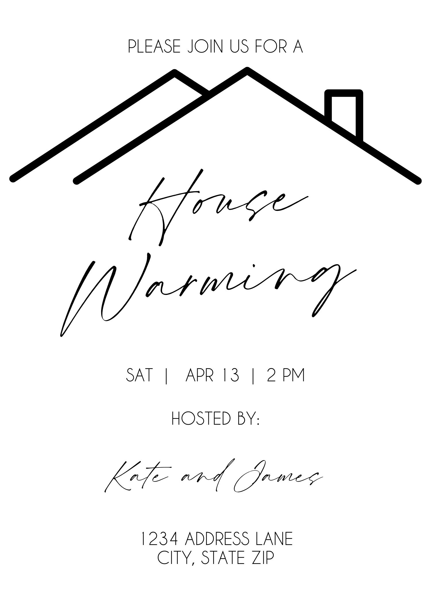 Minimalist Housewarming Invitation Template - White Design - Digital ...
