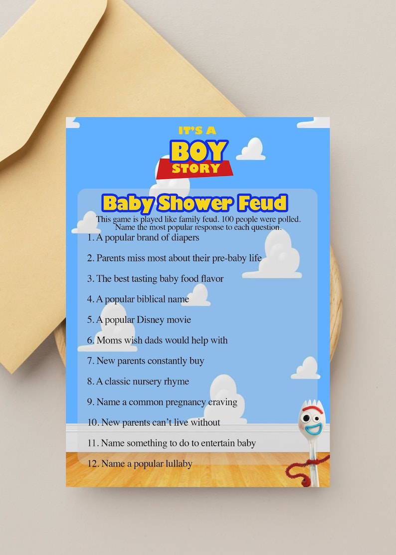 Toy Story Baby Shower It's A Boy Story Baby Shower Feud Game Baby