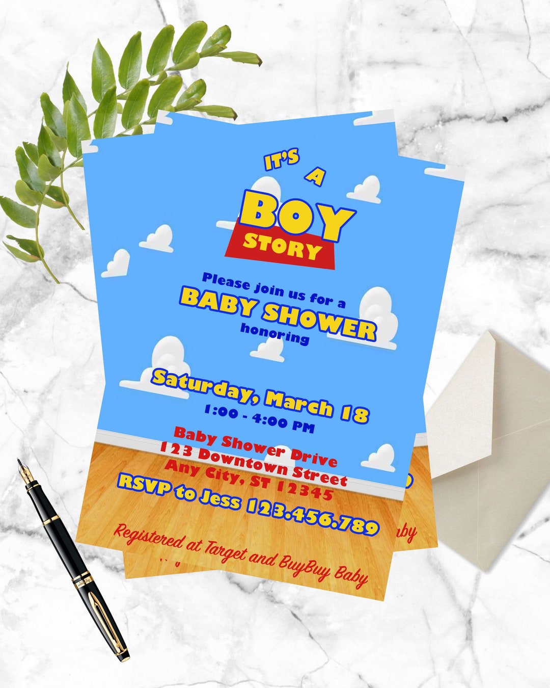 Toy Story Baby Shower Invitation It's A Boy Story Theme Baby Shower