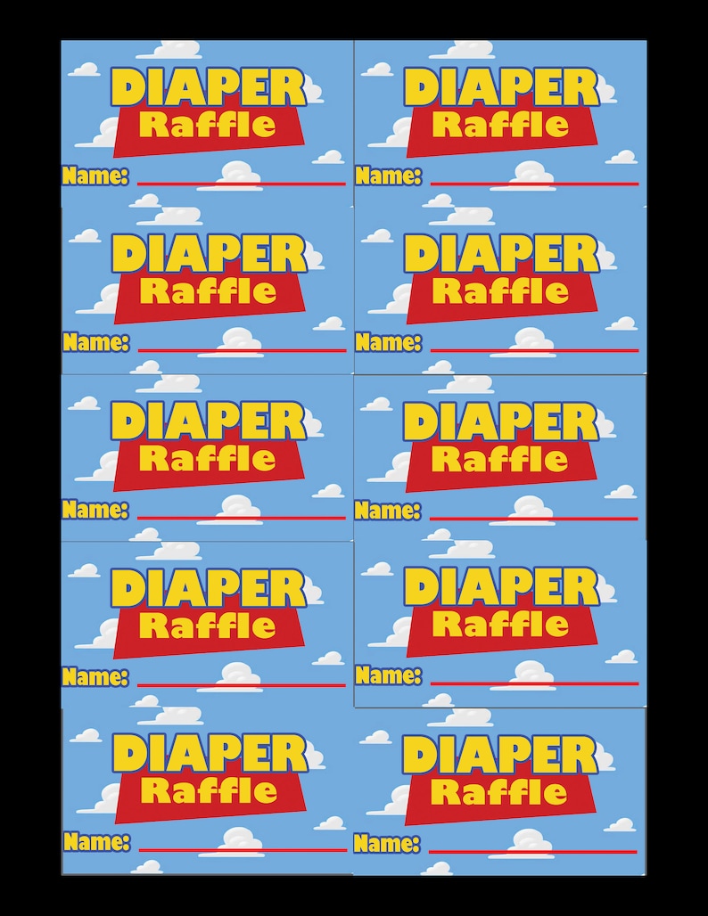 Diaper Raffle - Toy Story Baby Shower - Its a Boy Story - Baby Shower ...