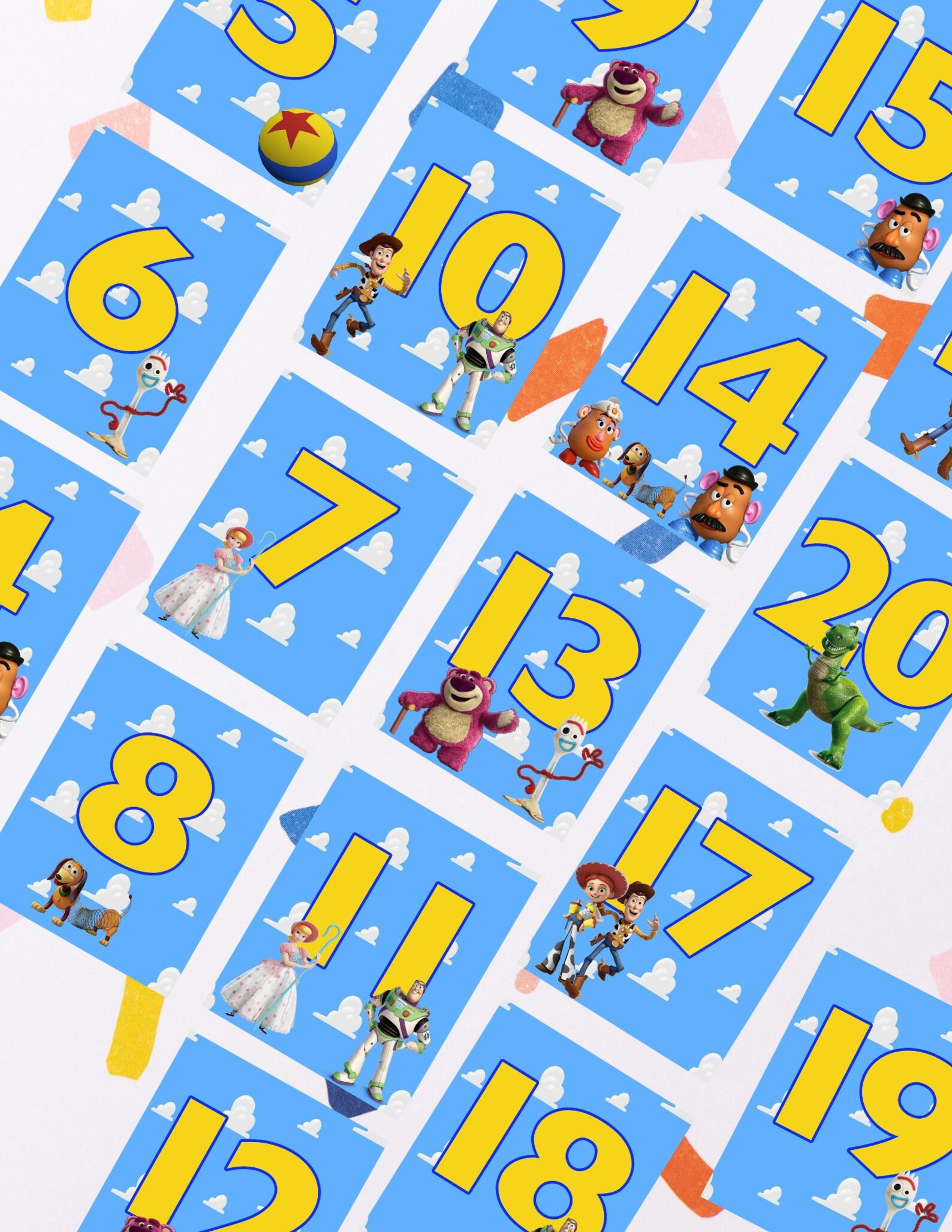Toy Story 'it's A Boy Story' Baby Shower Table Number Signs, Baby