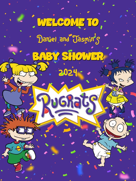 Editable Rugrats-themed Welcome Sign for Baby Showers Instant