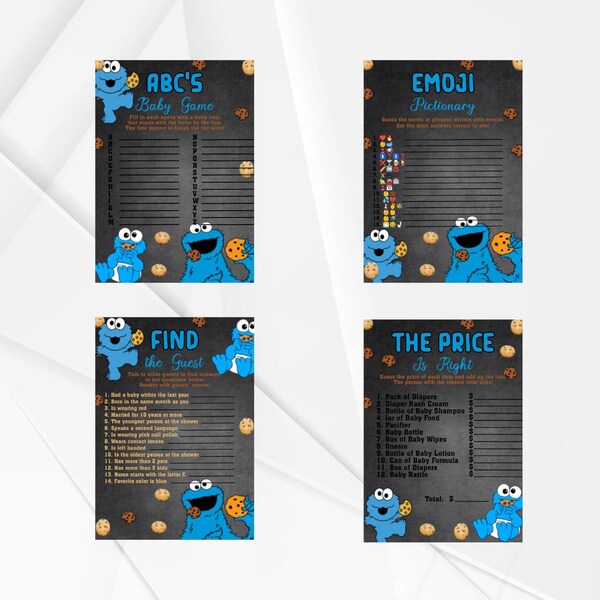 Cookie Monster Baby Shower Etsy