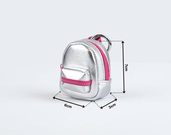 Cowhide Leather Mini Backpack Keychain: Coin Purse / Earbud Case