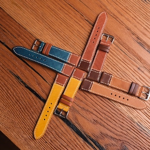 leather watchstrap, watch band, vintage watch band,  customized watchband, 4 colors  18mm 20mm 22mm 24mm, apple watch , samsung galaxy watch