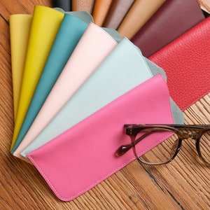 Leather Sunglasses Case - Leather Glasses Cover - Multi Color leather handmade