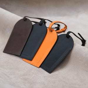Personalized Full-Grain Leather Luggage Tag: Custom Engraved Baggage ID