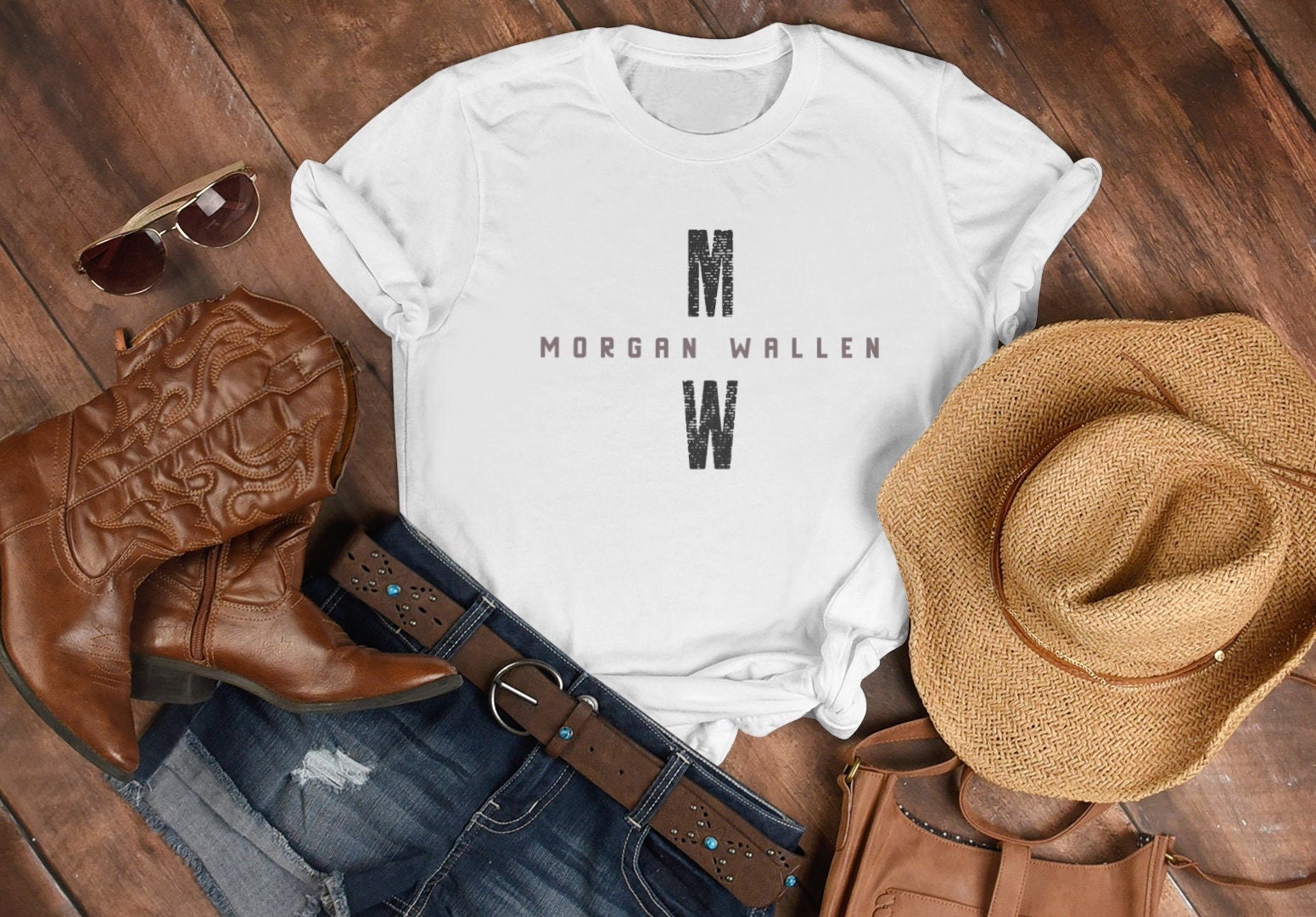 Morgan Wallen; Classic Jersey T-shirt; Western; Country; Gift for Her; Women's; Short Sleeves