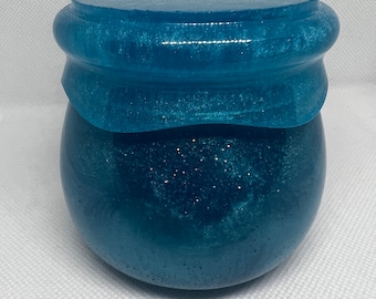 Resin Jar with screw on lid, Blue