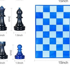 Set di scacchi extra large in resina; verde e giallo immagine 8