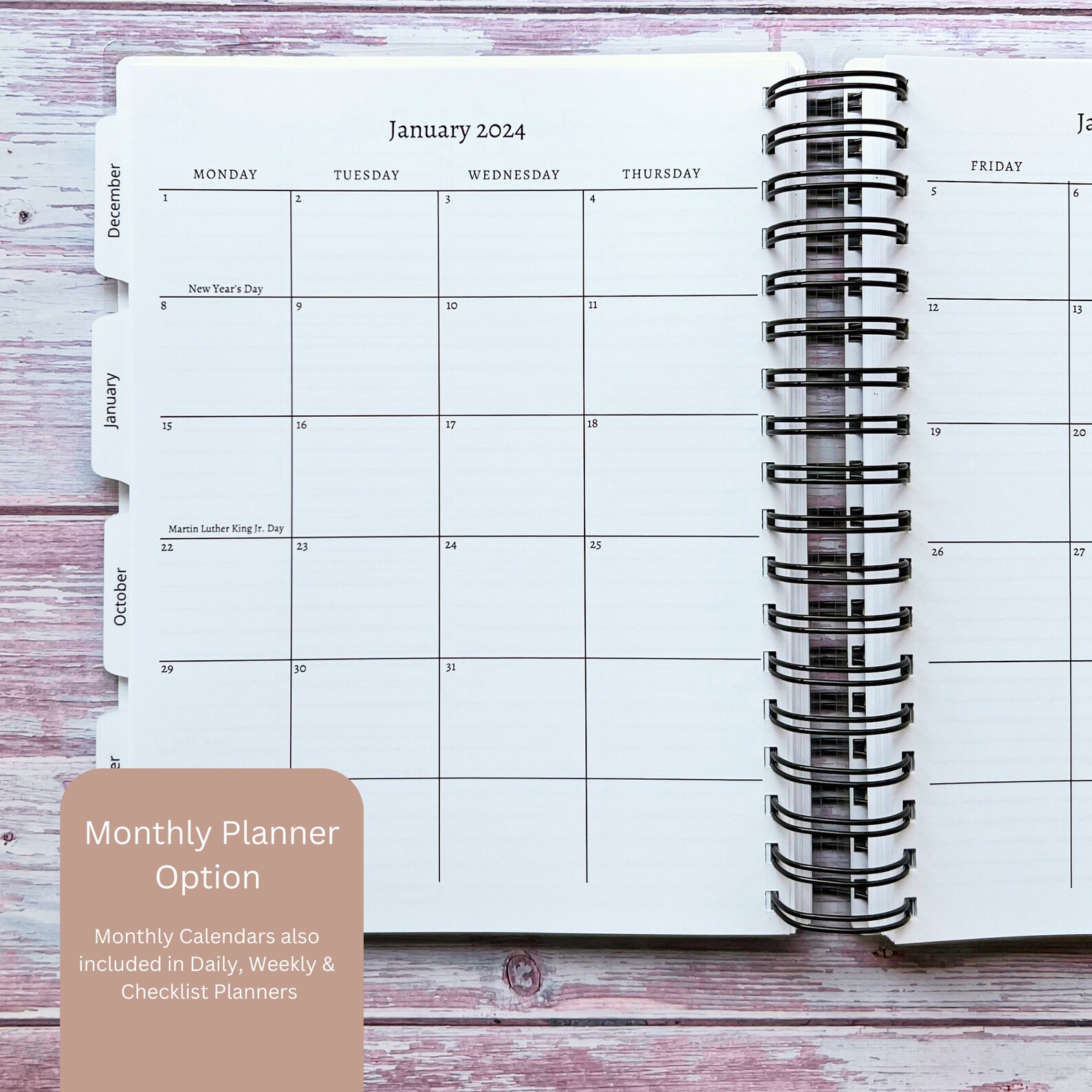 Custom Weekly Planner Midnight Butterflies Choose Your Start Month 12