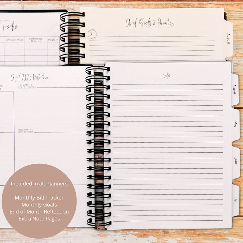 Custom weekly planner gothic black rose choose your start month 12