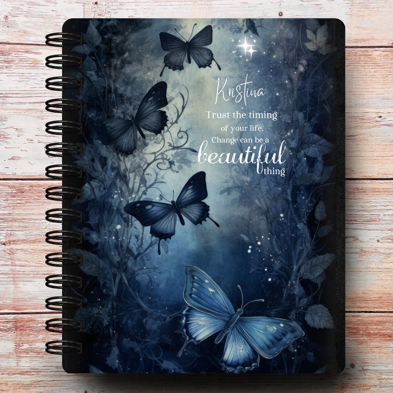 Custom weekly planner midnight butterflies choose your start month 12
