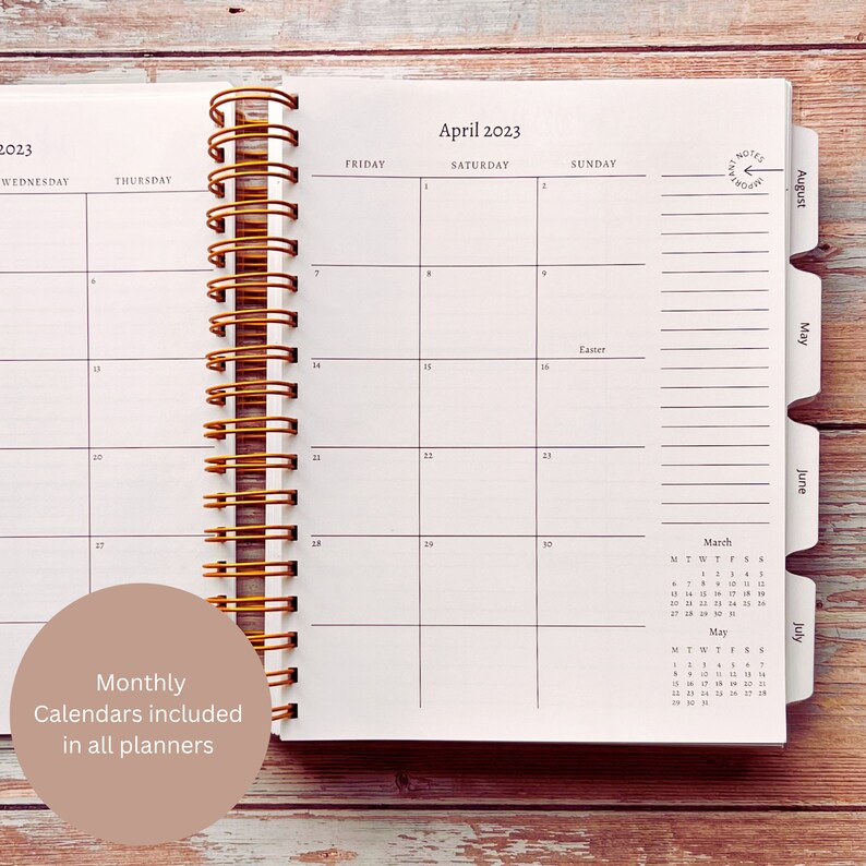 Custom monthly planner choose your start month 12 month calendars