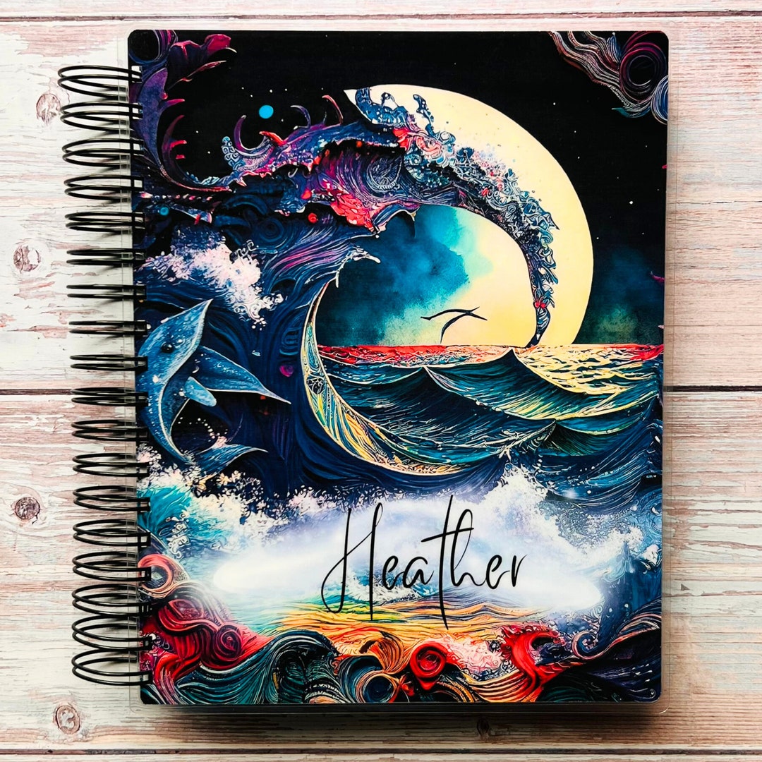 Custom Weekly Planner Abstract Moonlit Sea Choose Your Start Month 12