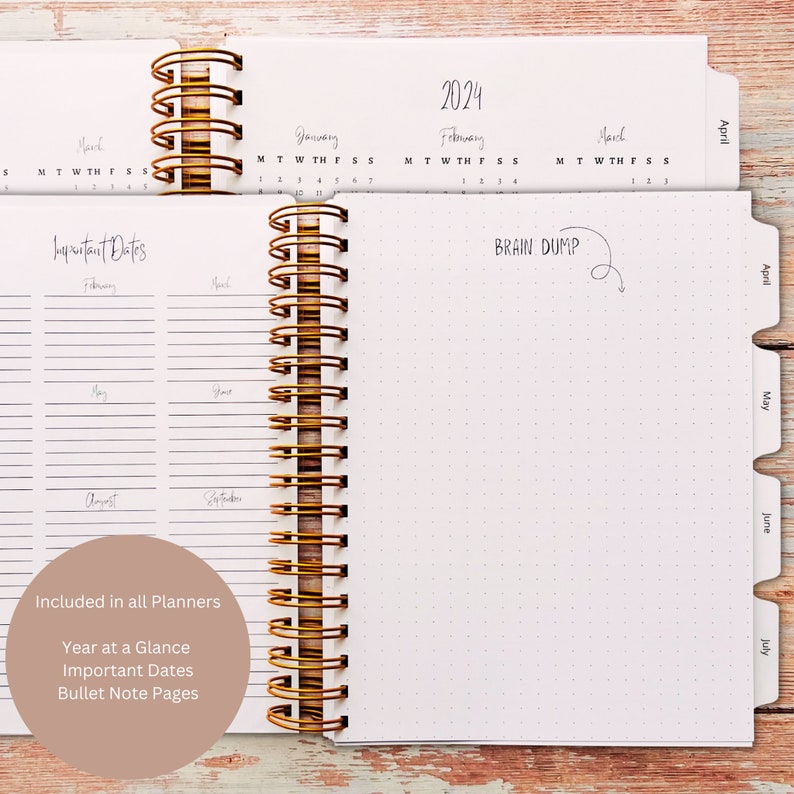 Custom monthly planner choose your start month 12 month calendars