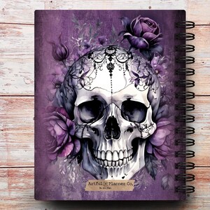 Personalized Gothic Notebook & Custom Journal | Amethyst Skull image 2
