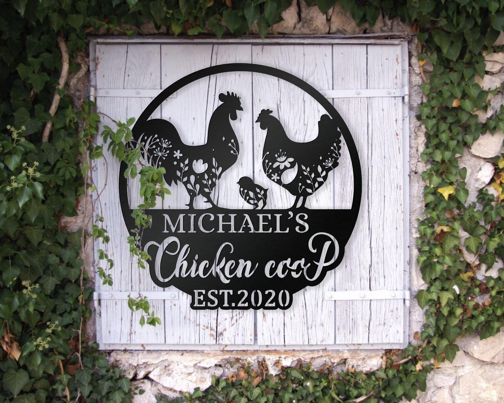 Metal Chicken Coop Sign Personalized Farm Metal Sign Custom Etsy