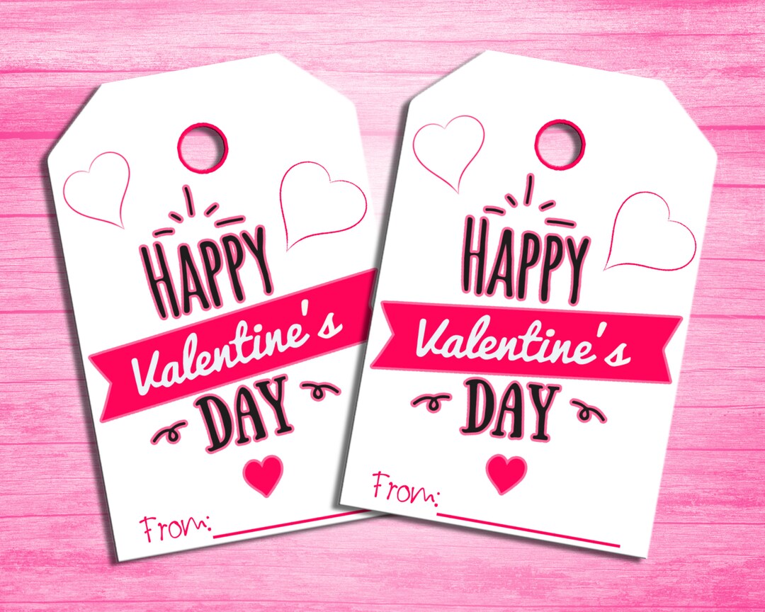 Valetine's Day Gift Tags Printable Gift Tags Instant Etsy