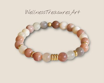 Sunstone Bracelet "Joy of Life" for Women - 18 karat Gold Plated - Gemstone Jewelry - Mindfulness Gift