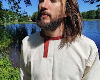 Medieval linen tunic. Slavic shirt "rubacha"