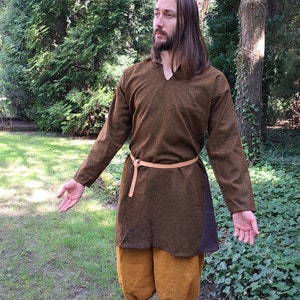 medieval woolen tunic. Viking/slavic tunic. olive-brown wool. medieval viking costume. larp fanstasy tunic norse