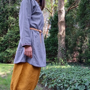 Handmade Gray Wool Viking Tunic – Last Size L Available, Medieval Slavic Costume, LARP Fantasy Norse Attire