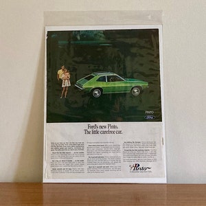 71 Ford Pinto Print Launch Ad | RARE Vintage 71 &#39;The Little Carefree Car&#39; Ad | Retro Car Adverts | 70s Ford Ad | Vintage FordAdvertising