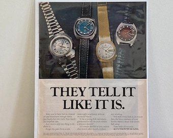 Ladies Bulova Watch Ad 1970s / Vintage Bulova 'They Tell it Like it Is' Print Ad / Retro Bulova Watches Print Ad / Vintage 70s Ladies Watch