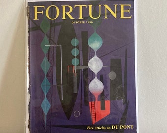 Portada de la revista Fortune Erberto Carboni / Vintage Octubre 1950 Portada de la revista Fortune / Impresión Vintage Erberto Carboni