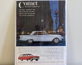61 Mercury Comet Print Ad | 1960 Comet 'The Better Compact Car' Print Ad | Vintage Ford Mercury Print Advertisement | Retro Car Ads