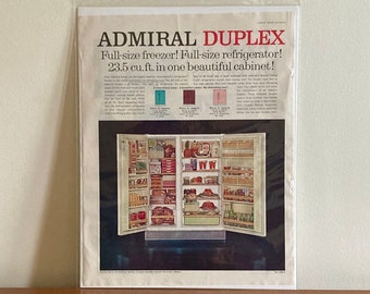 60s Admiral Duplex Ad | Vintage Refrigerator Ad | Retro Admiral Duplex Fridge Ad | Vintage Appliances Ads