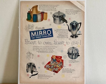 1960s Mirro Aluminum Print Ad | Vintage Kitchen Decor