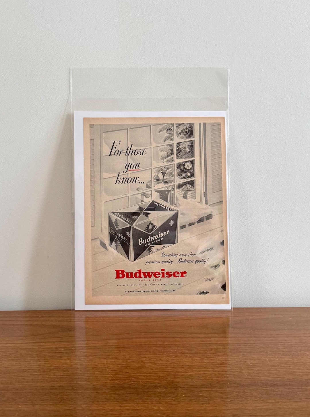 50s Budweiser 'king of Beers' Print Ad | Vintage 1958 Christmas Budweiser Print Ad | Retro 50s ...