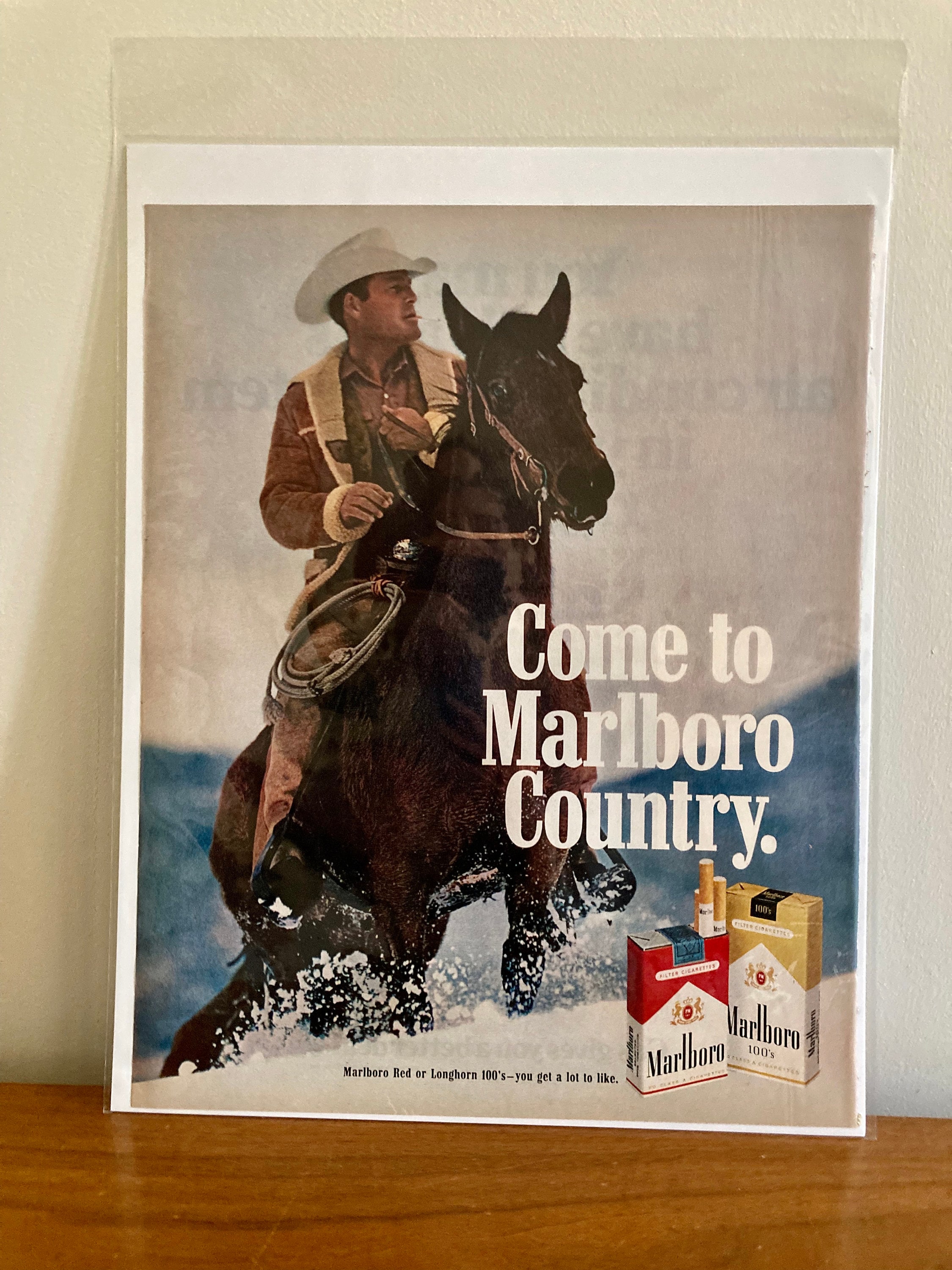 1970 Marlboro Ad: Snowy Horse, Come to Marlboro Country - Etsy
