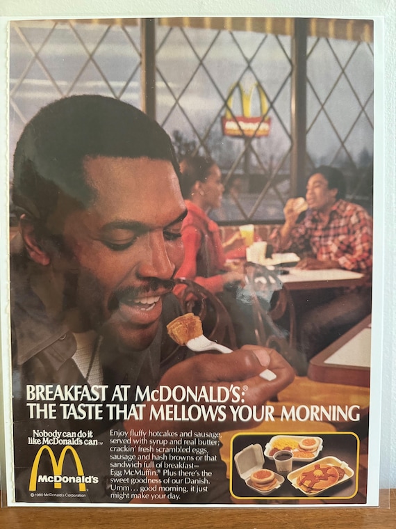 1980s Mcdonald's Breakfast Ad: Vintage Black Media Print - Etsy