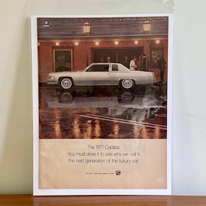 1977 Cadillac Print Advertisement | Vintage &#39;Next Generation of Luxury Car&#39; Cadillac Print Advertisement | 70s Cars | Vintage Cadillac Ads