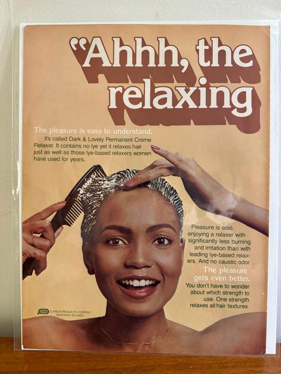 80s Dark & Lovely Relaxer Print Ad | Vintage 'ahhh, the 80s Dark & Lovely Relaxer Print Ad | Vintage 'ahhh, the
