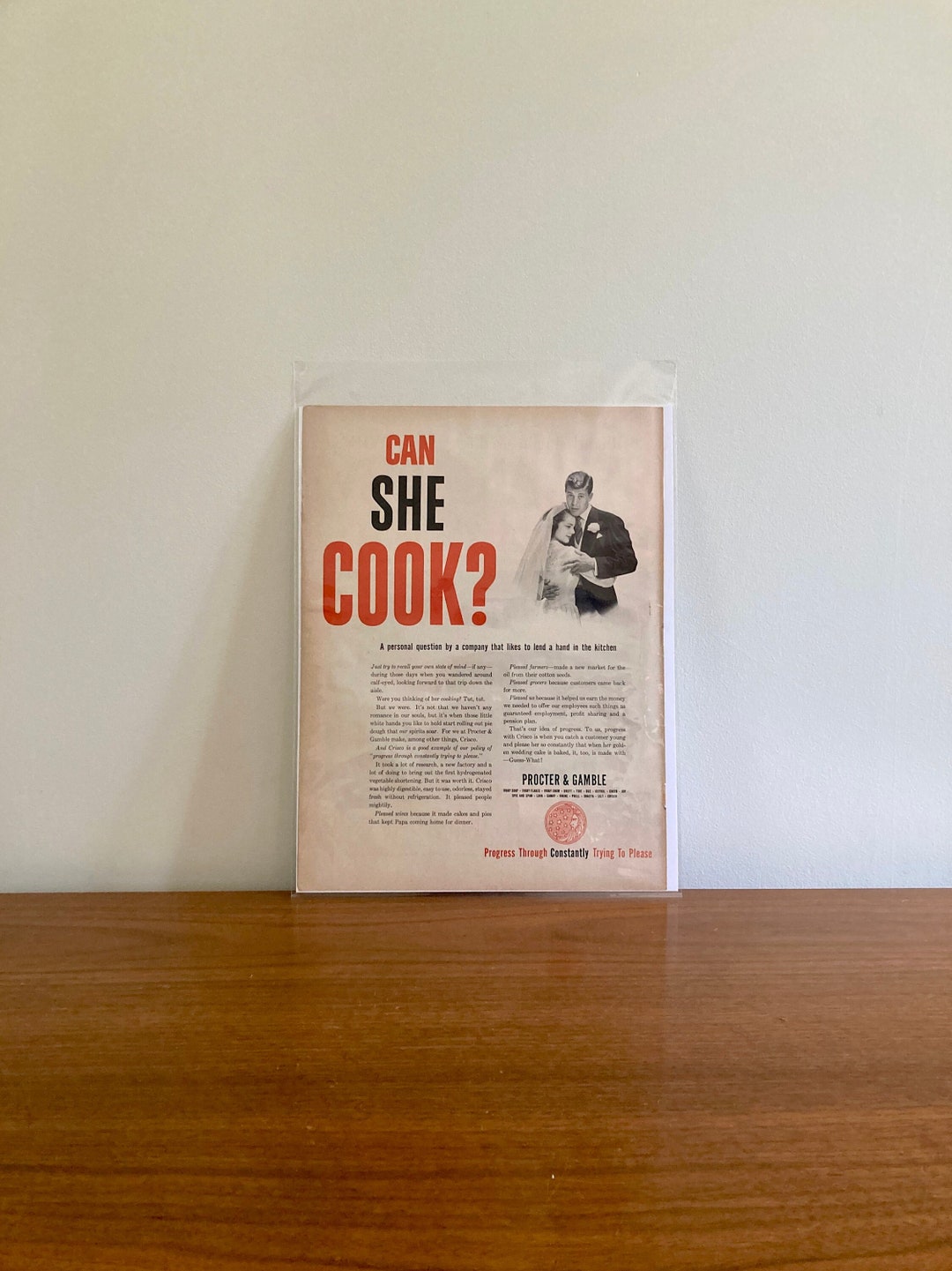 50s Procter &amp; Gamble Print Ad 1950s can She Cook Procter and Gamble ...