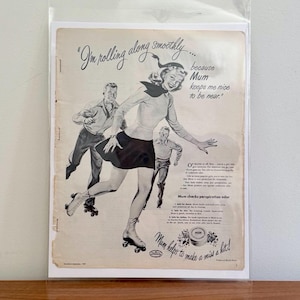 40s Mum&#39;s Deodorant Ad | Vintage &#39;Mum keeps me nice to be near&#39; Print Ad | Vintage Deodorant Ad | Retro 40s Feminine Hygiene Ad