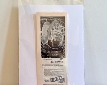 1958 Electra-Sol Print Ad: Vintage Waschküche Dekor